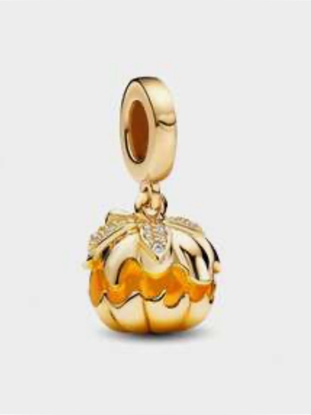 Gold-Plated Orange Pumpkin Charm